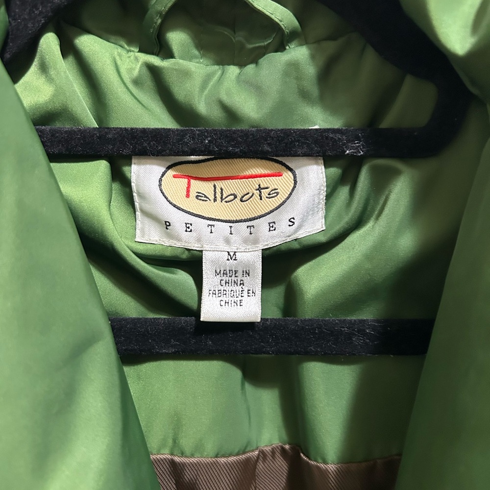 Talbots Green Jacket With Brown Lining - image 5